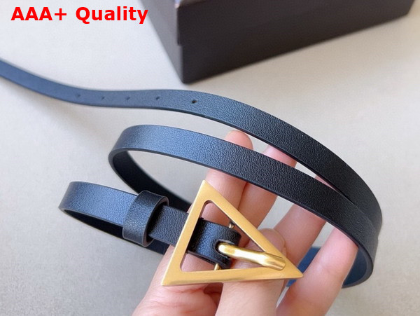 Bottega Veneta Small Triangle Belt Black Leather Replica