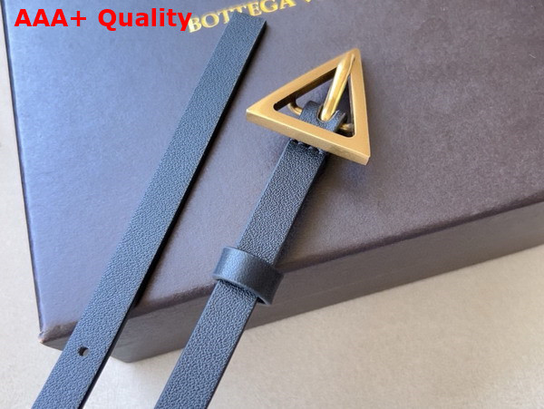 Bottega Veneta Small Triangle Belt Black Leather Replica