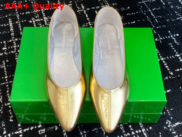 Bottega Veneta Sofia Ballerina Gold Reflective Goatskin Replica