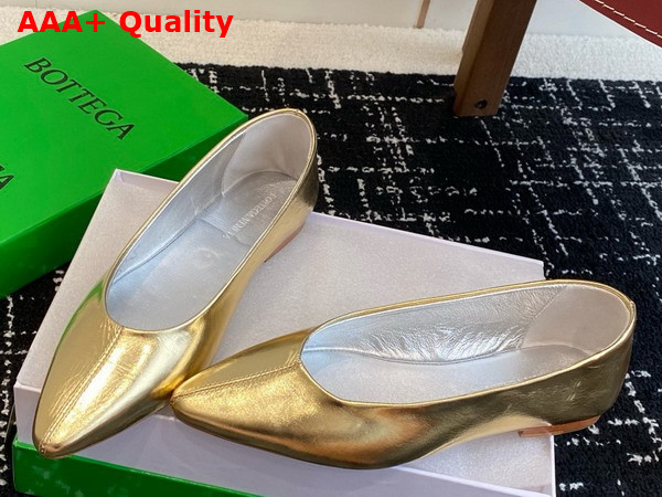 Bottega Veneta Sofia Ballerina Gold Reflective Goatskin Replica