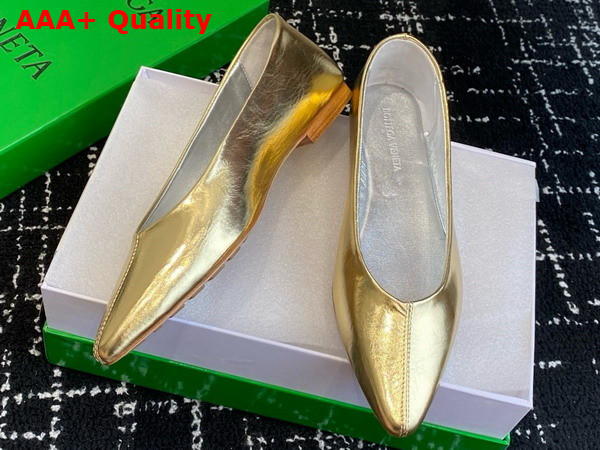 Bottega Veneta Sofia Ballerina Gold Reflective Goatskin Replica