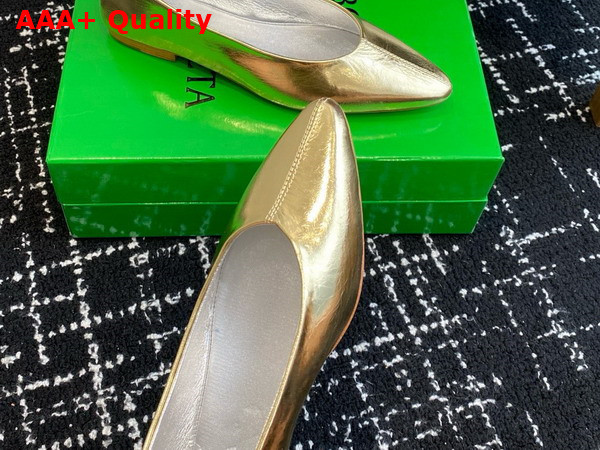 Bottega Veneta Sofia Ballerina Gold Reflective Goatskin Replica