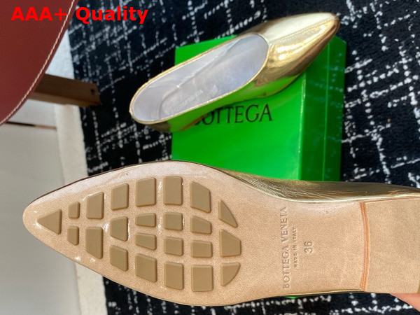 Bottega Veneta Sofia Ballerina Gold Reflective Goatskin Replica