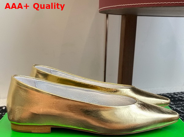 Bottega Veneta Sofia Ballerina Gold Reflective Goatskin Replica
