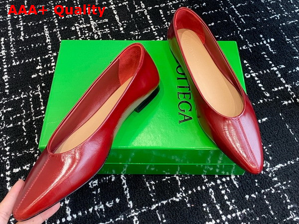Bottega Veneta Sofia Ballerina Rosewood Shiny Calfskin Replica