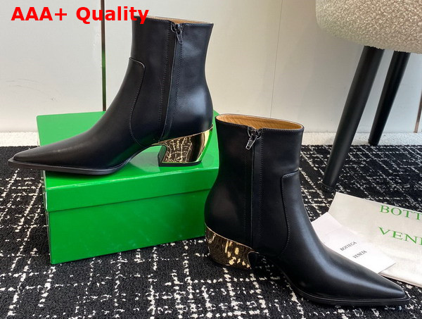 Bottega Veneta Tex Ankle Boot in Black Calfskin Replica