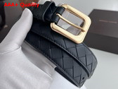 Bottega Veneta Thin Intrecciato Belt in Black Replica