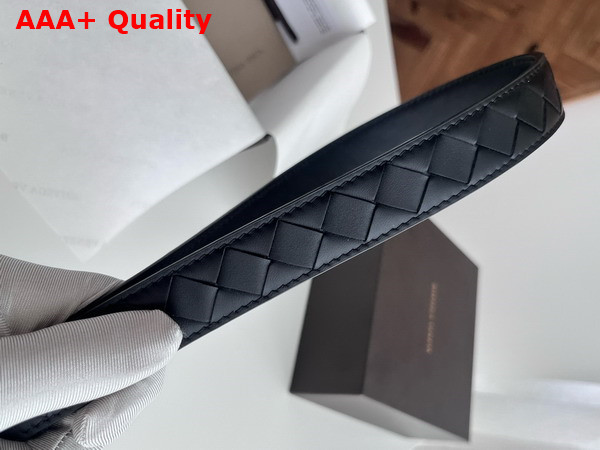 Bottega Veneta Thin Intrecciato Belt in Black Replica