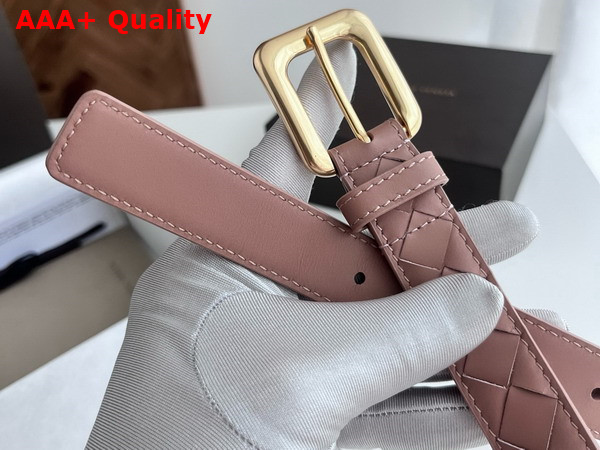 Bottega Veneta Thin Intrecciato Belt in Blush Pink Replica