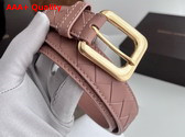 Bottega Veneta Thin Intrecciato Belt in Blush Pink Replica