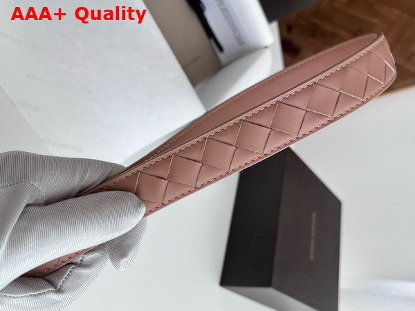 Bottega Veneta Thin Intrecciato Belt in Blush Pink Replica
