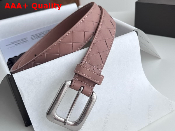 Bottega Veneta Thin Intrecciato Belt in Blush Pink Replica