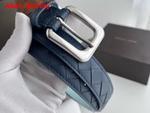Bottega Veneta Thin Intrecciato Belt in Navy Blue Replica