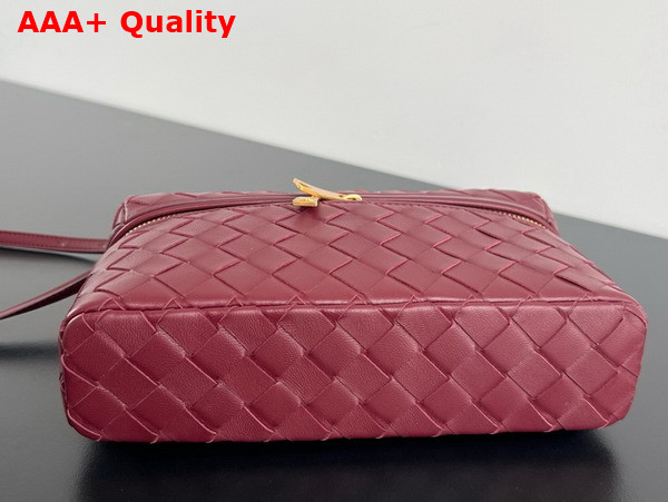 Bottega Veneta Vanity Case On Strap Cherry Intrecciato Leather Replica