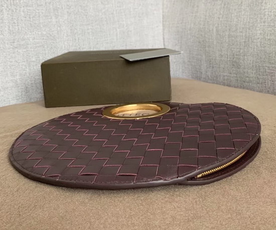 Bv Rim Bag in Bordeaux Woven Calfskin