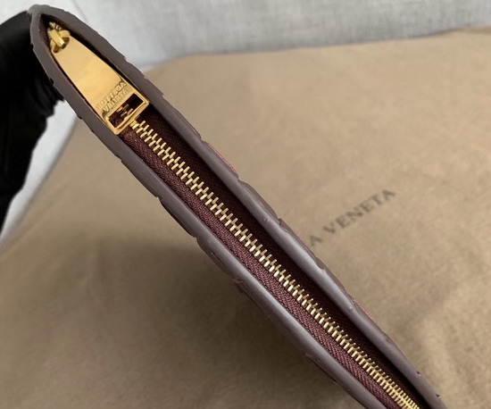 Bv Rim Bag in Bordeaux Woven Calfskin