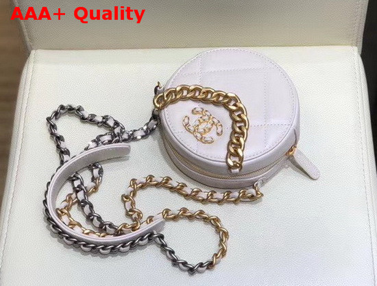 Chanel 19 Clutch with Chain Lambskin Gold Tone Silver Tone and Ruthenium Finish Metal Ivory AP0945 Replica