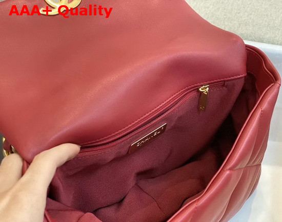Chanel 19 Flap Bag in Red Lambskin AS1160 Replica