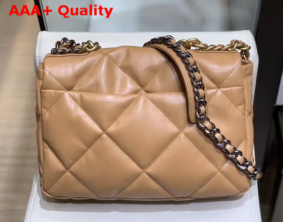 Chanel 19 Large Flap Bag in Light Tan Lambskin AS1161 Replica