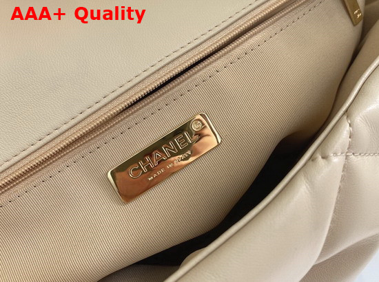 Chanel 19 Maxi Handbag in Beige Lambskin AS1162 Replica