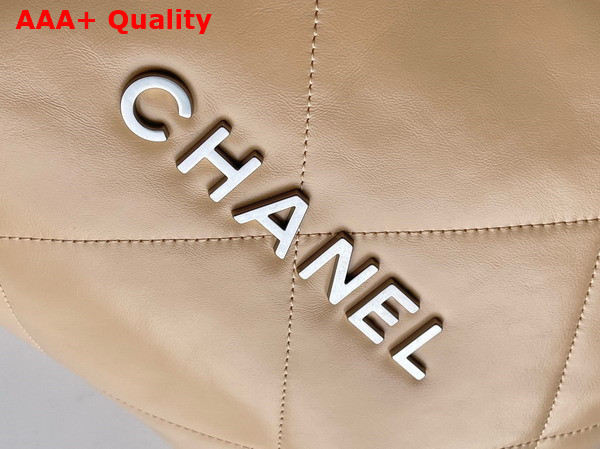 Chanel 22 Small Handbag in Beige Shiny Calfskin AS3260 Replica
