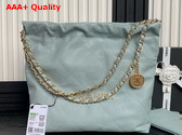 Chanel 22 Small Handbag in Light Blue Grained Calfskin AS3260 Replica