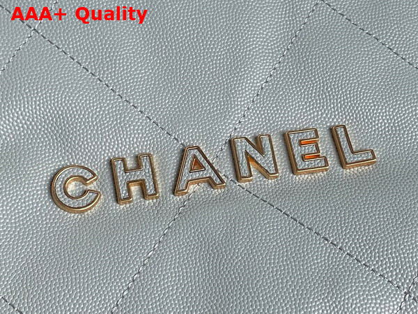 Chanel 22 Small Handbag in Light Blue Grained Calfskin AS3260 Replica