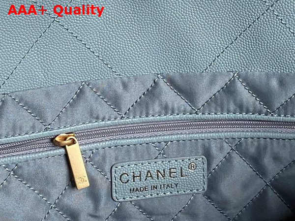 Chanel 22 Small Handbag in Light Blue Grained Calfskin AS3260 Replica