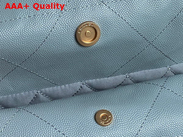 Chanel 22 Small Handbag in Light Blue Grained Calfskin AS3260 Replica