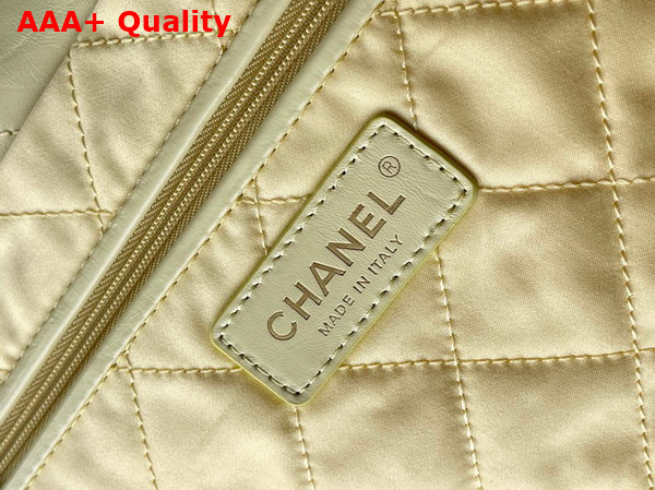 Chanel 22 Small Handbag in Light Yellow Shiny Calfskin AS3260 Replica