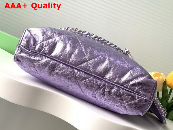 Chanel 22 Small Handbag in Purple Metallic Crinkled Calfskin AS3260 Replica