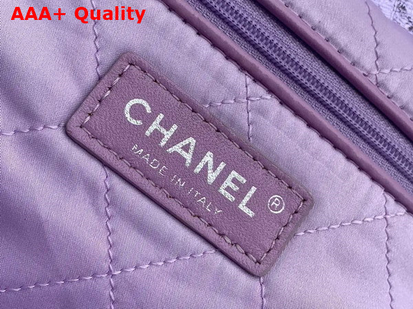 Chanel 22 Small Handbag in Purple Metallic Crinkled Calfskin AS3260 Replica