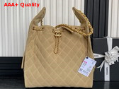 Chanel 25 Medium Handbag in Beige Suede Calfskin AS5311 Replica