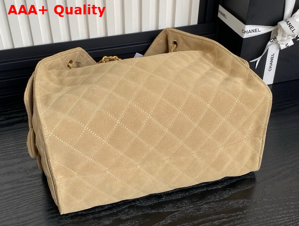 Chanel 25 Medium Handbag in Beige Suede Calfskin AS5311 Replica