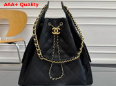 Chanel 25 Medium Handbag in Black Grained Calfskin AS5311 Replica