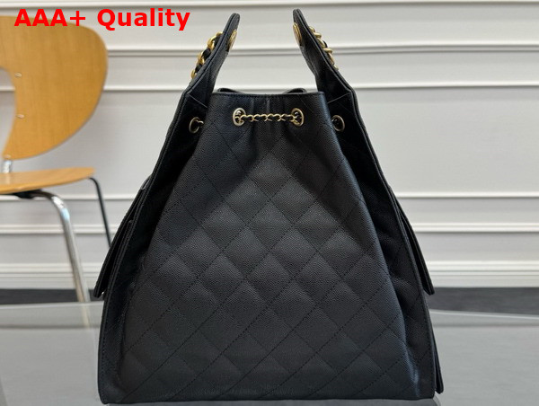Chanel 25 Medium Handbag in Black Grained Calfskin AS5311 Replica
