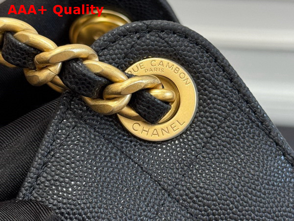 Chanel 25 Medium Handbag in Black Grained Calfskin AS5311 Replica