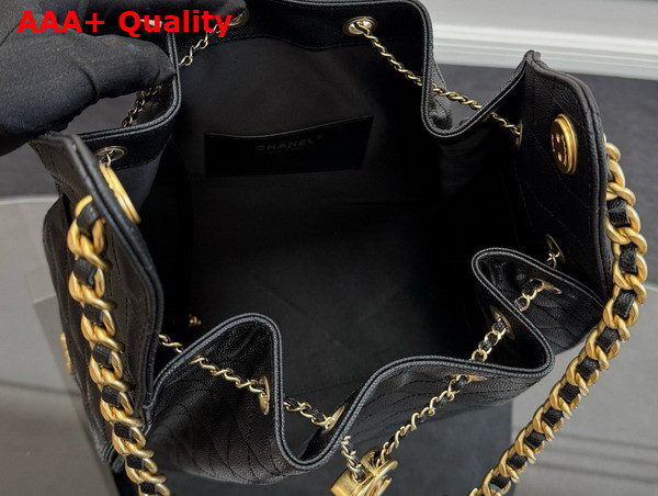 Chanel 25 Medium Handbag in Black Grained Calfskin AS5311 Replica