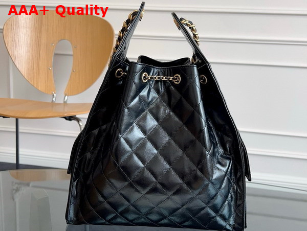 Chanel 25 Medium Handbag in Black Shiny Calfskin AS5311 Replica