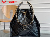 Chanel 25 Medium Handbag in Black Shiny Calfskin AS5311 Replica
