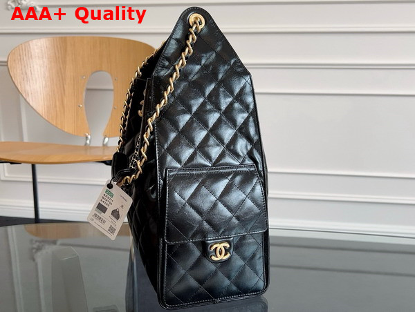 Chanel 25 Medium Handbag in Black Shiny Calfskin AS5311 Replica