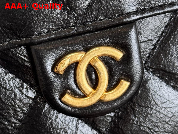 Chanel 25 Medium Handbag in Black Shiny Calfskin AS5311 Replica