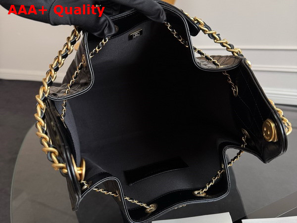 Chanel 25 Medium Handbag in Black Shiny Calfskin AS5311 Replica