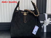 Chanel 25 Medium Handbag in Black Suede Calfskin AS5311 Replica