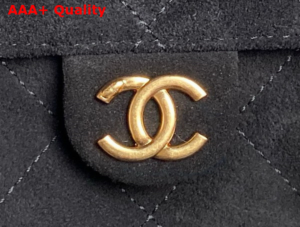 Chanel 25 Medium Handbag in Black Suede Calfskin AS5311 Replica
