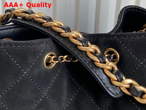 Chanel 25 Medium Handbag in Black Suede Calfskin AS5311 Replica