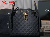 Chanel 25 Medium Handbag in Black Washed Denim AS5311 Replica