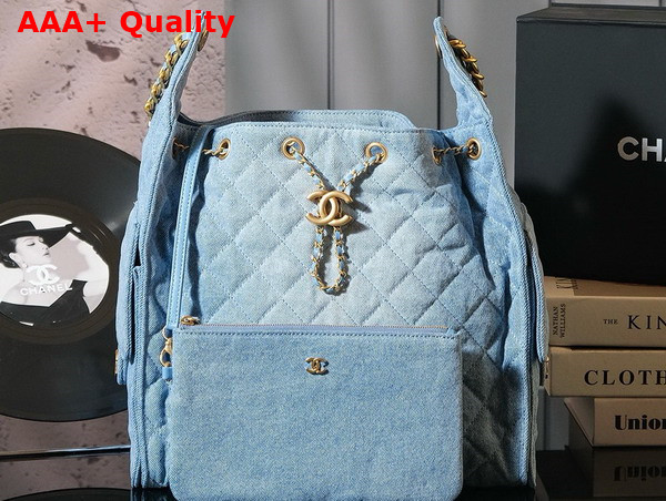Chanel 25 Medium Handbag in Blue Washed Denim AS5311 Replica