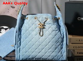 Chanel 25 Medium Handbag in Blue Washed Denim AS5311 Replica