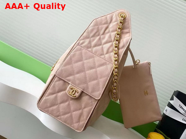 Chanel 25 Medium Handbag in Blush Pink Grained Calfskin AS5311 Replica
